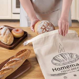 खाद्य भंडारण कपड़े बैग पुनः प्रयोज्य कार्बनिक लिनन बीसमोम ब्रेड बैग के लिए - Product Image 3