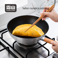 Wajan Datar Anti Lengket SHIMOYAMA, Wajan Penggorengan, Wok, Wajan Masak, Wajan Anti Lengket dengan Tutup Kaca