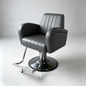 Fauteuil de Barbier en Cuir Synthétique Vert, Chaise de Salon Hydraulique Pivotante à 360 Degrés et Inclinable pour Salon de Coiffure - Product Image 4