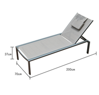 Chaise longue en tube d'aluminium pour l'extérieur, lit pliant de plage, auvent réglable, dossier, parasol, lit pliant de jardin à baldaquin