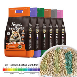 Sağlık gösteren kedi kumu süper emici koku kontrolü renk değişen Tofu çöp tozsuz kum pH testi ile kedi kumu - Product Image 1