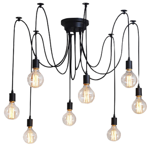 Lámpara Colgante LED Moderna Negra MingBen, Base de Metal Nórdica, Base de Plástico E27, Ángulo de Haz de 360°, Garantía de 2 Años, para Iluminación de Dormitorio - Product Image 1