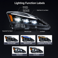 Ensemble de phares LED 12V modifiés pour Lexus IS250/IS300 2006-2012 avec 36W 4600 Lumens