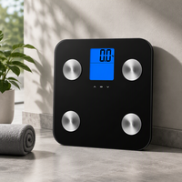 Balance de salle de bain numérique pour le poids corporel, 180 kg, en verre trempé, balance électronique avec écran LCD inversé