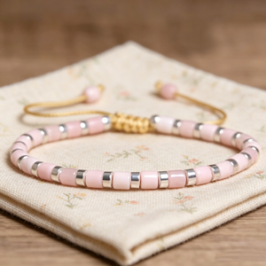Boho Multi-Color Gemstone Beaded <b>Bracelets</b>, Natural Turquoise & Rose Crystal Beads, Unisex Adjustable Healing Crystal Jewelry - Product Image 6
