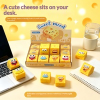 Nouveauté pour influenceurs : Jouet anti-stress souple en forme de fromage – Adorable petit coffret cadeau avec expressions ébahies, en caoutchouc