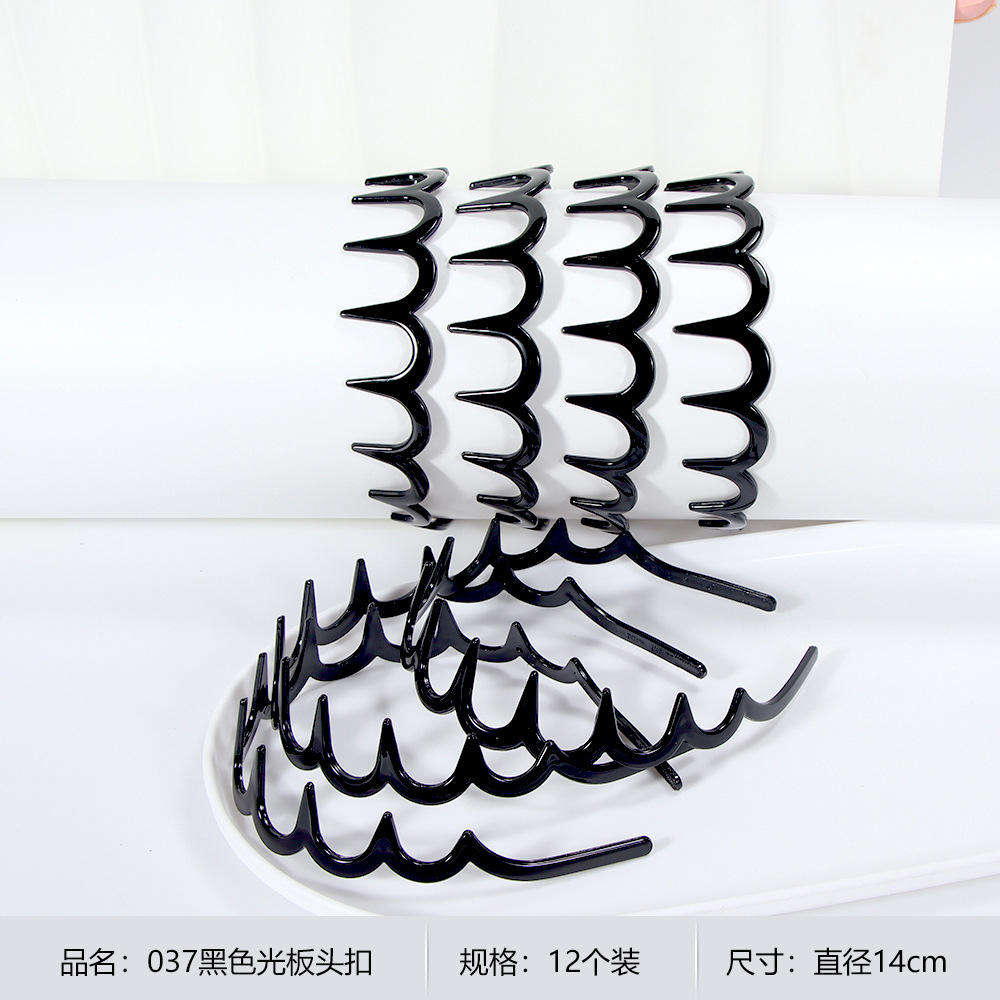 1037 black wavy hairband 1 piece