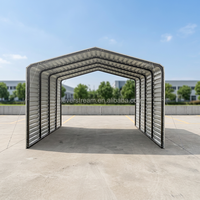 Abri de voiture en acier galvanisé robuste et résistant de 3,6 x 6 m avec paroi latérale, imperméable, garage extérieur en métal, remise pour le stockage de véhicules