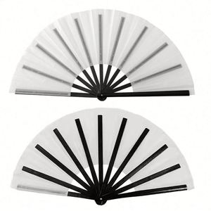 13-Inch Sublimation Blanks Carved PLASTIC RIBS KONG FU Clack Polyester <b>Fans</b> Folding <b>Hand</b> <b>Fan</b> with Carved Technique - Product Image 1