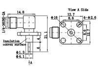 Conector Coaxial RF de Alto Rendimiento de 50 Ohmios, Conector Hembra SMA de Ángulo Recto con Montaje de Brida de 4 Orificios, Directo de Fábrica