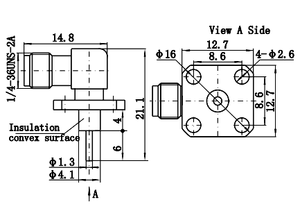 Hot bán 50ohm <span class=keywords><strong>SMA</strong></span> nữ góc bên phải RF đồng trục kết nối 4 lỗ mặt bích núi Jack của nhà sản xuất hiệu suất cao kết nối - Product Image 2