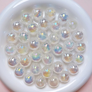 Colourful Chunky Acrylic/<b>Plastic</b>/Lucite Shiny Round <b>Beaded</b> with Hole 10pcs/bag in OPP Bag for Jewelry Making - Product Image 3