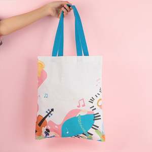 Vente en gros de sacs à provisions personnalisés sac cabas en toile de coton de taille moyenne sacs personnalisables réutilisables de promotion vierge de couleur personnalisée - Product Image 4