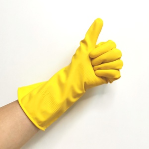 Suministro directo de fábrica, guantes amarillos de grado premium, látex doméstico, impermeable, limpieza de pescado, limpieza de platos, guantes de trabajo - Product Image 3