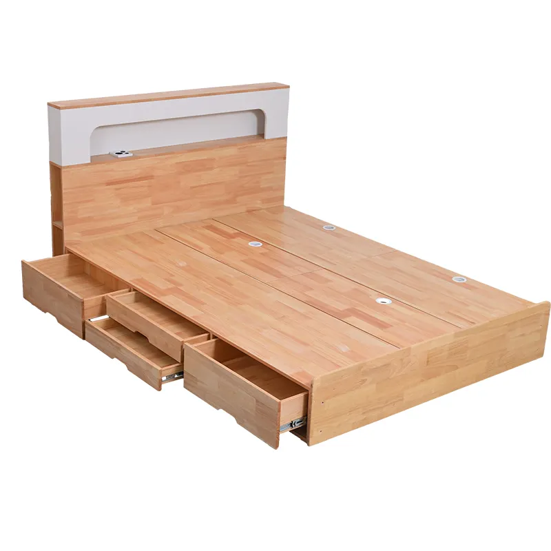 Holz möbel Bett rahmen in Sonder größe King/Queen mit Stauraum für Schlafzimmer