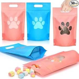 Sacs thermoscellables en PE de haute qualité, imprimés sur mesure avec fenêtre, anti-odeur, qualité alimentaire, pour emballage de nourriture pour animaux de compagnie, faible MOQ - Product Image 1