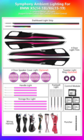 ICarsin para BMW X5 F15 X6 F16, Actualización de Luz Ambiental, Estilo Galaxia Colorida, Kit de Luz Ambiental Interior LED para Auto