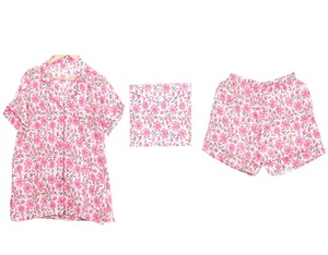 Ensembles de pyjama courts pour femmes en coton satiné, style vintage, col rabattu, boutonnés, imprimés à la main, printemps automne, best-sellers - Product Image 1