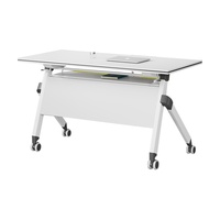 Nouvelle Arrivée - Table d'Entraînement Extensible et Pliable en Bois, Table Mobile Modulable pour Salle de Classe et Salle de Conférence