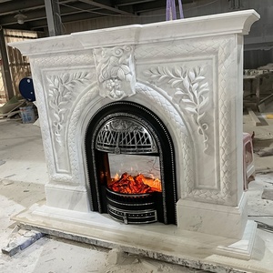 Pháp Phong cách tay khắc arabescato bằng đá cẩm thạch trắng lò sưởi mantel Surround cho trang trí nội thất nhà - Product Image 3