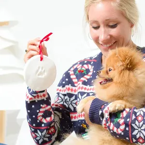 Pawprint - Decoração de Natal com estampa de pata de cachorro e gato, conjunto de lembranças com estampa de pata de animal de estimação