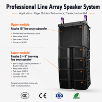 Sistema de Sonido Profesional de Alta Calidad para Interiores y Exteriores, Altavoz Line Array Dual de 8 y 18 Pulgadas para Escenarios, Teatros e Iglesias