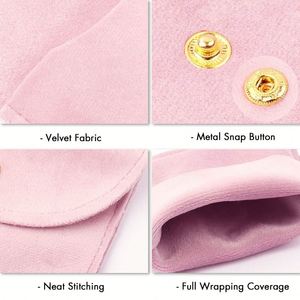 Luxury Oval Bottom Velvet Snap Jewelry Pouch, Storage Bag for <b>Ring</b> Necklace Pendant, Wholesale Custom Logo Gift Packaging - Product Image 4