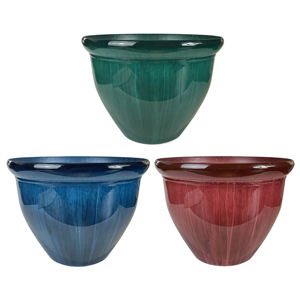 Оптовые глянцевые текстурированные кашпо из полипропилена с эффектом керамики, легкие цветочные горшки разных цветов для дома и сада - Product Image 6