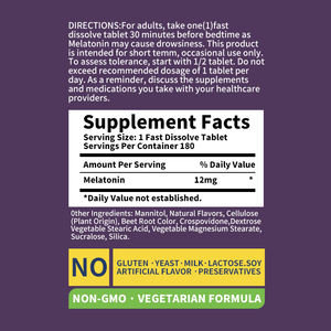 OEM/ODM sapore di bacca naturale 180 compresse 12mg Dissolve rapidamente melatonina adulti per dormire integratore di certificazione GMP - Product Image 6