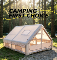 Tente de camping gonflable pour glamping en plein air, 12 mètres carrés, légère, résistante au vent, pare-soleil