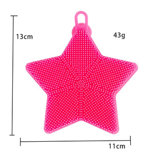 Silicone Star Dishwashing <b>Brush</b> 13cm X 11cm Multi Functional Kitchen Cleaning Tool Heat Resistant Food Grade Material - Product Image 1