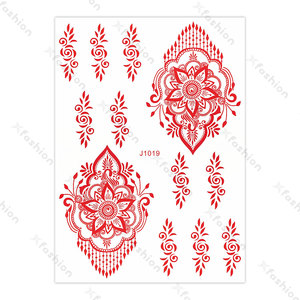 Amazon vendita calda hennè rosso Mehndi Design elegante trasferimento d'acqua autoadesivo temporaneo <span class=keywords><strong>tatuaggi</strong></span> In India arabo <span class=keywords><strong>per</strong></span> le mani - Product Image 6