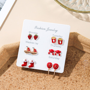 <span class=keywords><strong>Pendientes</strong></span> de Frutas Coloridos de Moda, Lindos <span class=keywords><strong>Pendientes</strong></span> de Aleación con Incrustaciones de Diamantes para Fiestas <span class=keywords><strong>Infantiles</strong></span> y Aniversarios - Product Image 6