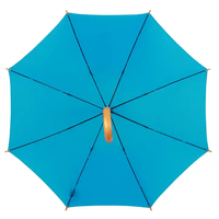 Parapluie publicitaire personnalisé en bois massif avec poignée en bois et manche en bois ouverts à la main
