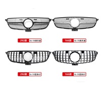 Calandre avant de voiture pour GLE Classe W166 W292 2016-2019, design nid d'abeille noir brillant, plastique de haute qualité, ajustement parfait à 100 %