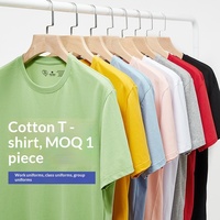 T-shirt 100 % coton à col rond et coupe droite, personnalisable pour vêtements de travail, uniformes de classe, chemises promotionnelles pour la culture d'entreprise, sur mesure
