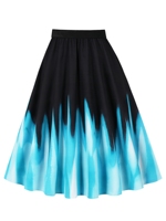 Jupe trapèze mi-longue à imprimé, taille élastique, décontractée, élégante, pour les vacances d'été, 100% polyester