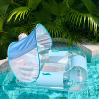 Fauteuil flottant carré à prix d'usine, hamac aquatique d'été, siège flottant pour fête au bord de la piscine, flotteur gonflable avec parasol