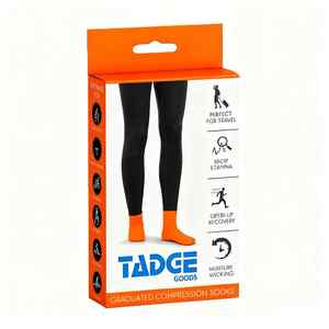Boîte pliante en carton à extrémités pliées, personnalisable, avec logo imprimé, pour l'emballage de chaussettes de compression et d'accessoires vestimentaires - Product Image 3