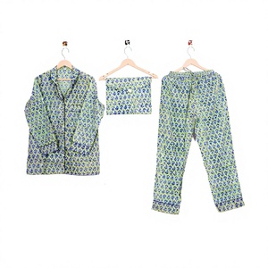 Ensemble de pyjamas élégants et luxueux pour femmes, imprimés à la main, en coton 100% doux, séchage rapide, respirant, vêtements de nuit pour demoiselles d'honneur - Product Image 1