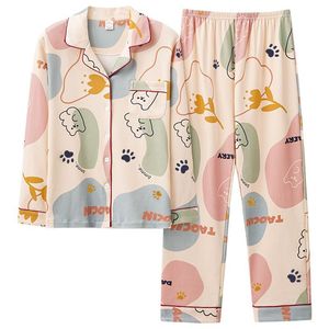 <span class=keywords><strong>Pigiama</strong></span> da <span class=keywords><strong>Donna</strong></span> 100% Cotone Stile Coreano Carino con Maniche Lunghe per Primavera e Autunno - Product Image 5