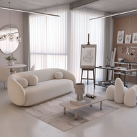 Conjunto de Sofá Seccional Modular de Tela, Diseño Moderno Inflable, para Apartamento, Sala de Estar, Taller, Almacén, con Estructura Metálica, Sofá Cama