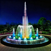 Fuente de Agua para Exteriores, Fuente Musical de Acero Inoxidable Resistente a la Corrosión, con Control CNC, para Hoteles y Villas de Lujo