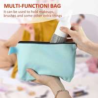 Tas Pensil Warna-Warni Serbaguna Kanvas Murah, Dapat Digunakan Kembali, Dengan Tali Serut dan Resleting, Untuk Anak Laki-Laki, Perempuan, Remaja, Tas Kosmetik Besar