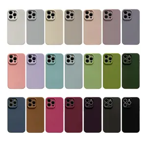 RW Solid Original Color Liquid Silicone Cell Mobile Phone Case TPU Capa protetora para iPhone 14 13 12 plus pro promax