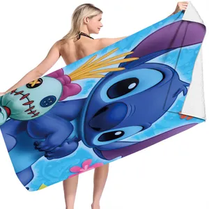 Stitch cartoon beach towels Stitch kids bath towel Stitch adult beach towels