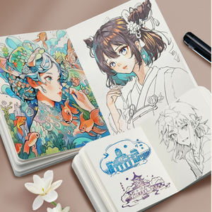 Bloc de papier à dessin <span class=keywords><strong>aquarelle</strong></span> portable de poche XinyiArt Mini 230 g/m² 58 feuilles DIY pour artistes - Product Image 6