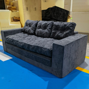 Customized Gray <b>Sponge</b> Sofa <b>Bed</b> Foldable Convertible Multifunctional For Small Apartment Leisure Use - Product Image 1