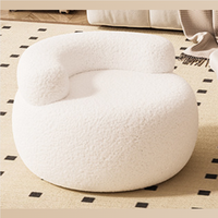 Chaise longue de style italien moderne pour salon et chambre à coucher Chaise de canapé simple en polaire berbère blanche Chaises de détente