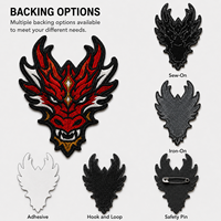 Écussons brodés personnalisés Tête de Dragon Fantastique pour Marques de Vêtements – Badges Appliqués en Gros pour Vêtements, Sacs et Vestes